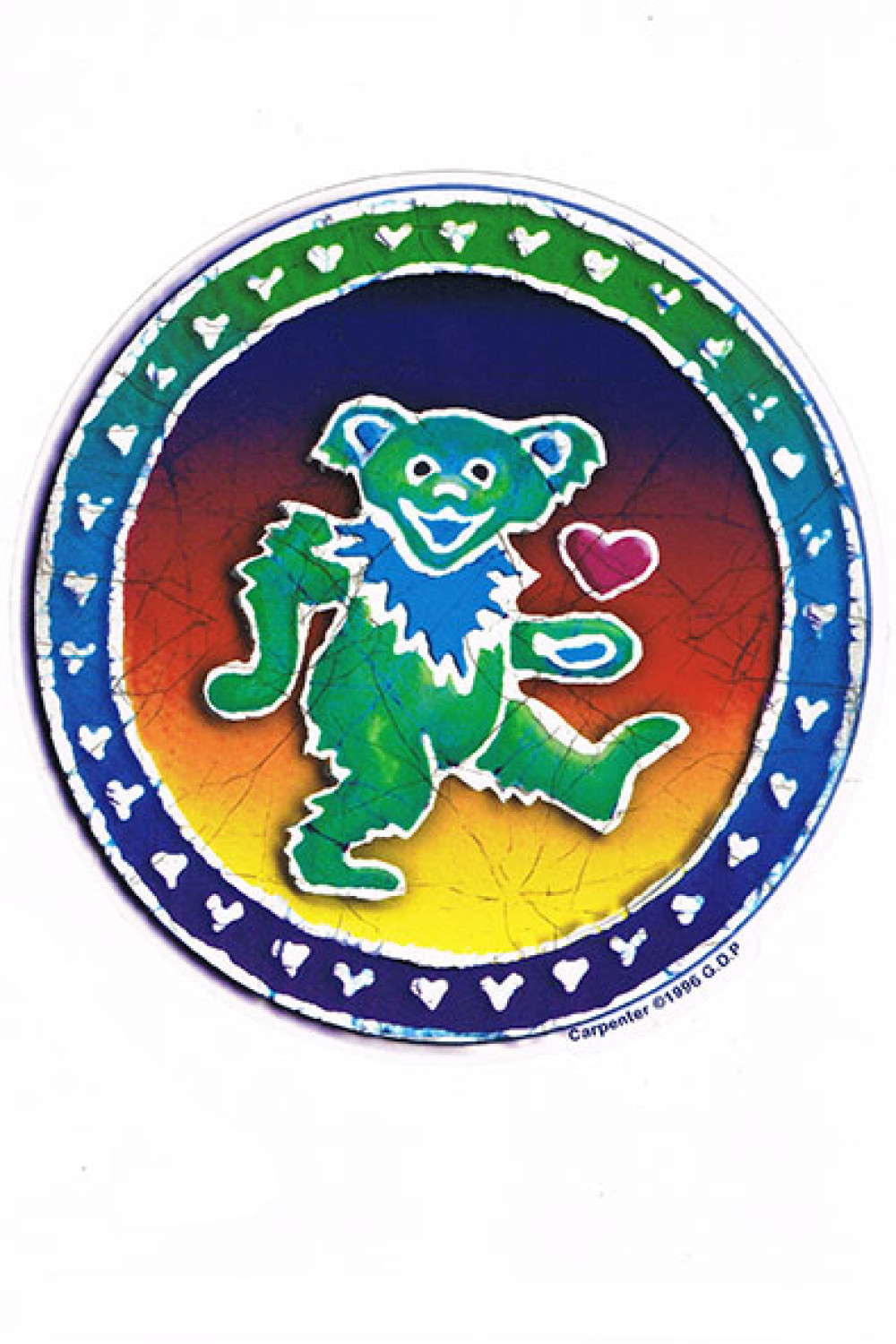 Grateful Dead Bear Heart Sticker 5.5"