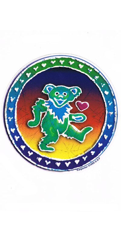 Grateful Dead Bear Heart Sticker 5.5"