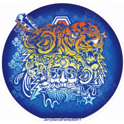 Jerry Garcia Tigers Sticker 6.25"