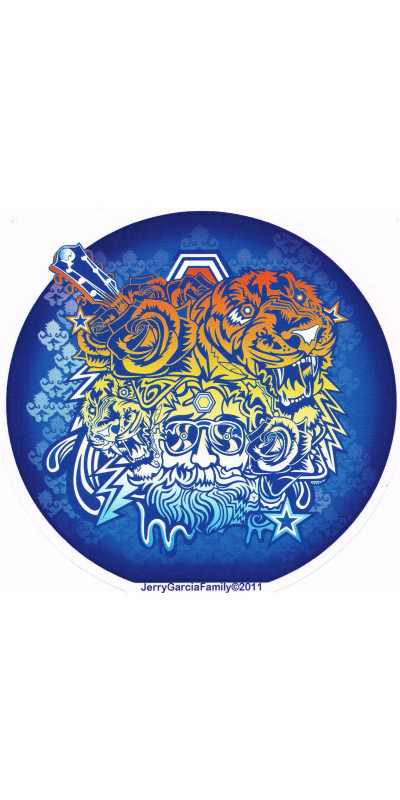 Jerry Garcia Tigers Sticker 6.25"