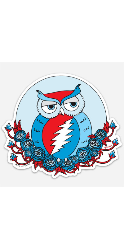 Grateful Dead Owl Sticker  5"