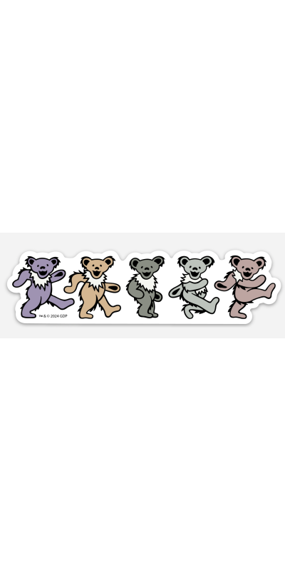 Grateful Dead Pastel Bears Sticker 5"
