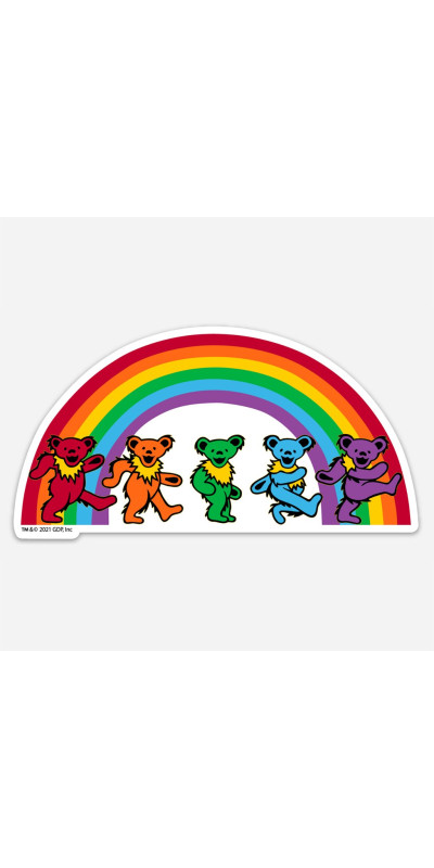 Grateful Dead Rainbow Bears Sticker 5"