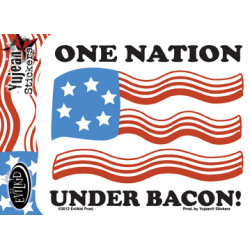 One Nation Under Bacon Sticker 4.5"