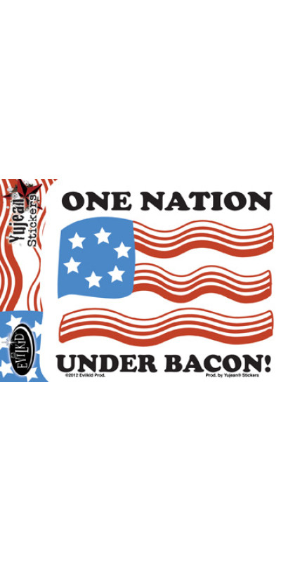 One Nation Under Bacon Sticker 4.5"