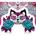 Miss Cherry Martini Cat Sugar Skull Sticker 5.25"
