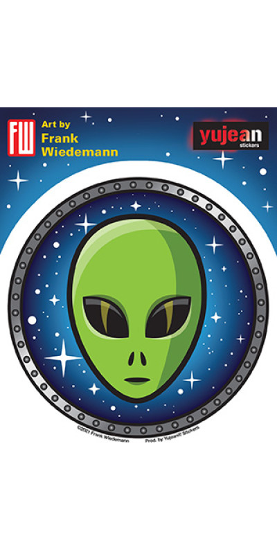 Space Alien Sticker 3.75"