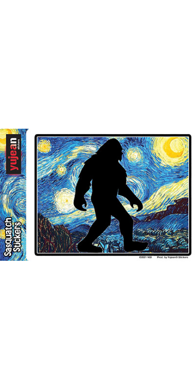 Starry Night Bigfoot Sticker 5.25"