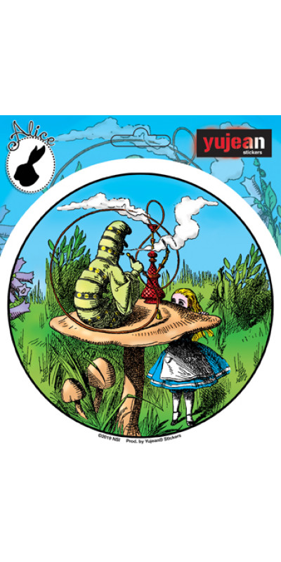 Alice in Wonderland Smoking Caterpillar Sticker 4.75"