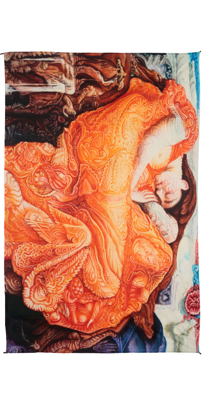 Flaming Heady Art Print Tapestry 53x85 - Artwork by Randal Roberts