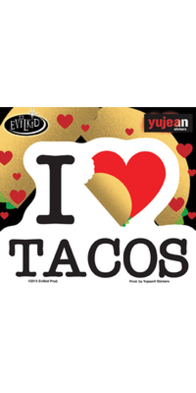 Evilkid I Love Tacos Sticker  5.6"