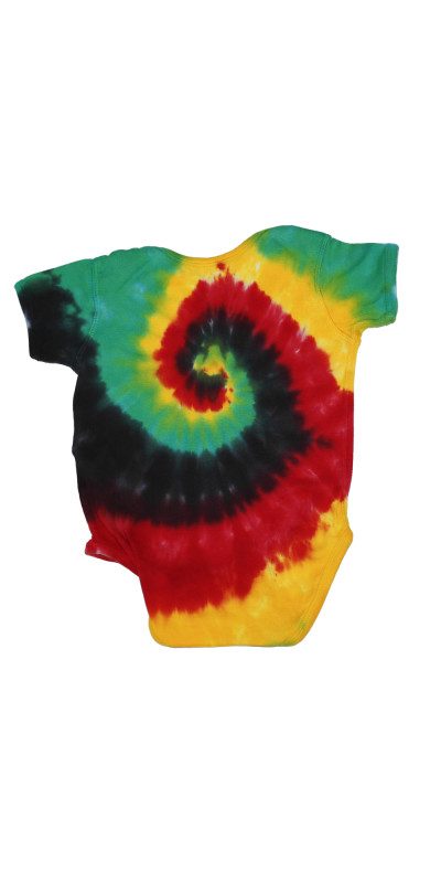 Rasta Spiral Tie Dye Baby Romper