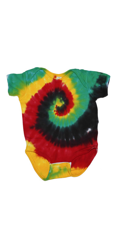 Rasta Spiral Tie Dye Baby Romper