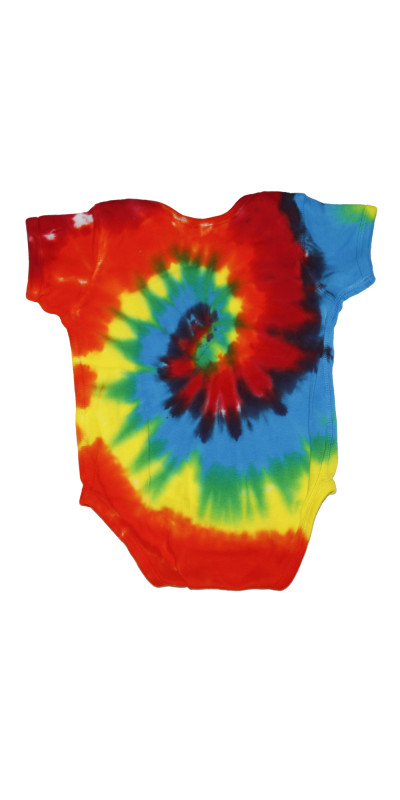 Rainbow Spiral Tie Dye Baby Romper