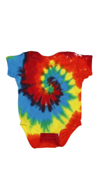 Rainbow Spiral Tie Dye Baby Romper