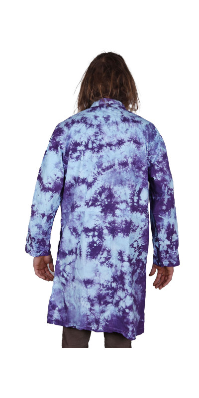 Tie Dyed Lab Coat Blue Crackle