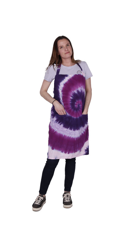 Tie Dyed Apron Purple/Pink Spiral