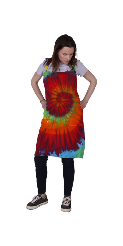 Tie Dyed Apron Rainbow Spiral