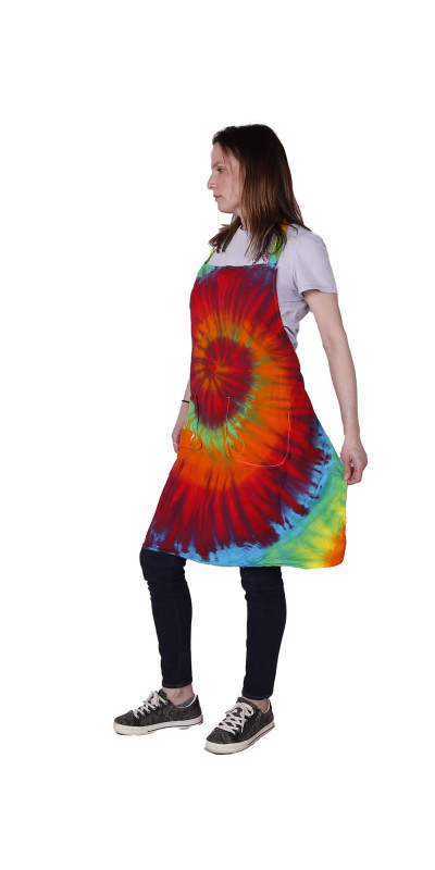 Tie Dyed Apron Rainbow Spiral