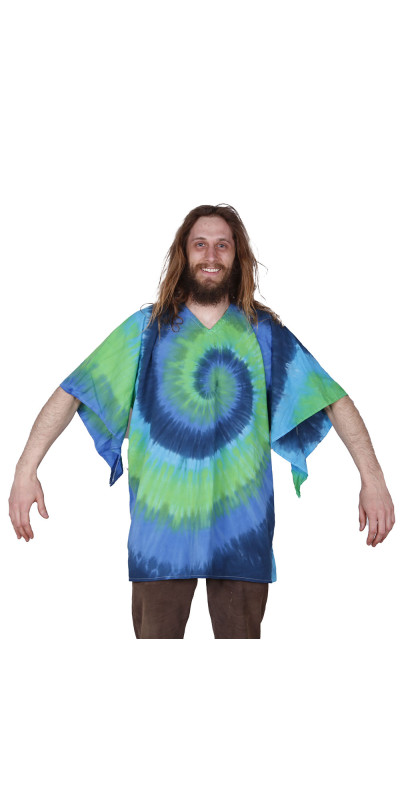 Tie Dyed Dashiki Blue/Green Spiral