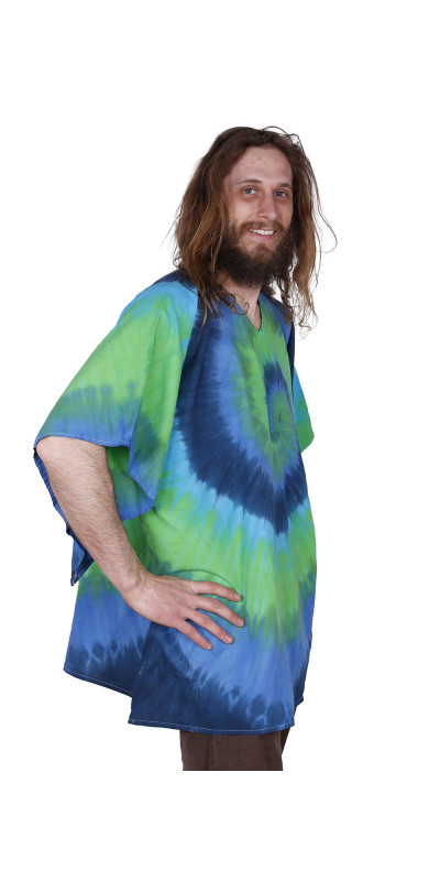 Tie Dyed Dashiki Blue/Green Spiral