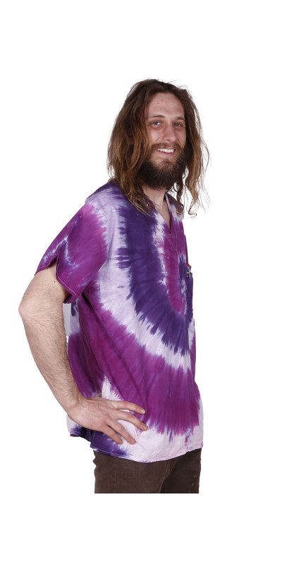 Tie Dyed Scrubs Purple/Pink Spiral