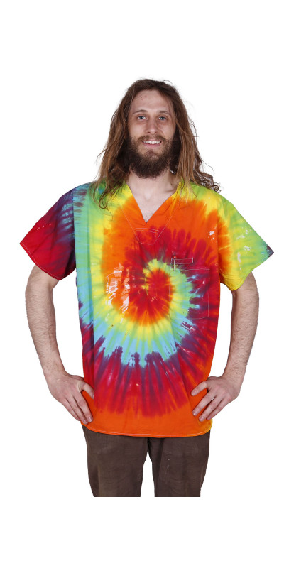 Tie Dyed Scrubs Rainbow Spiral