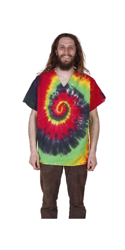 Tie Dyed Scrubs Rasta Spiral
