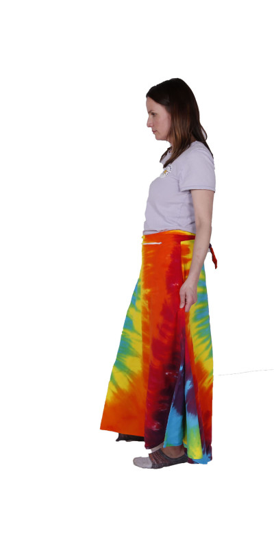 Tie Dyed Wrap Skirt Rainbow Spiral