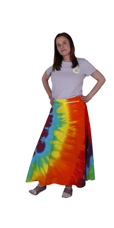 Tie Dyed Wrap Skirt Rainbow Spiral
