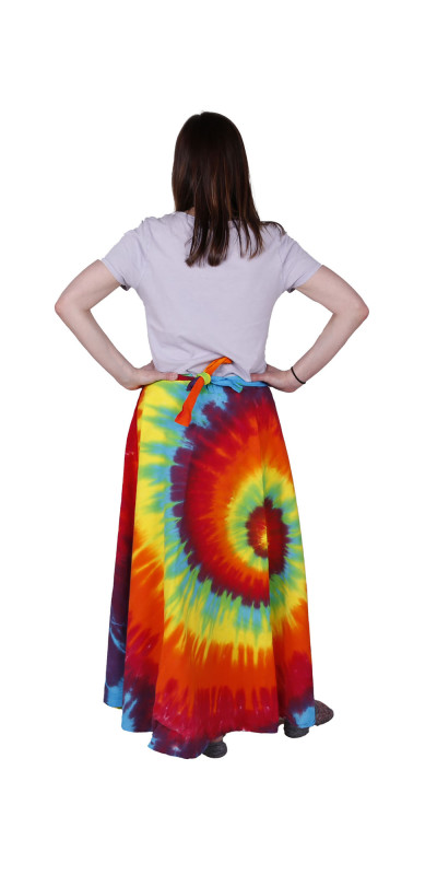 Tie Dyed Wrap Skirt Rainbow Spiral