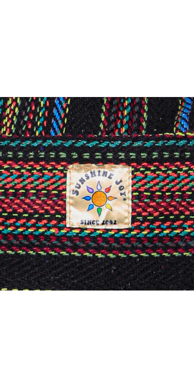 Stripe Weave Zip Top Shoulder Bag Black Multicolor **Sale**