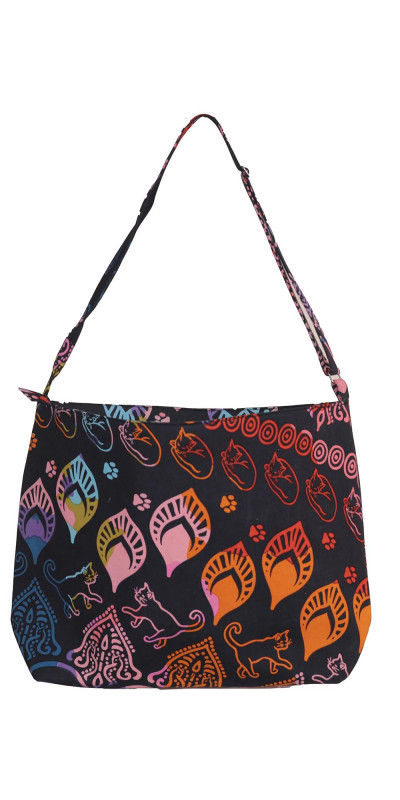 Colorful Cats Tote Bag w/ Adjustable Shoulder Strap