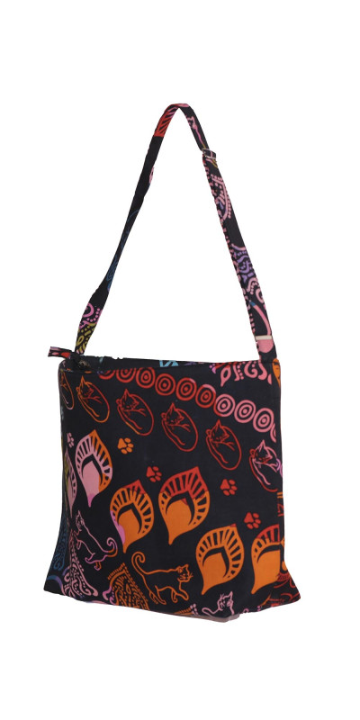 Colorful Cats Tote Bag w/ Adjustable Shoulder Strap