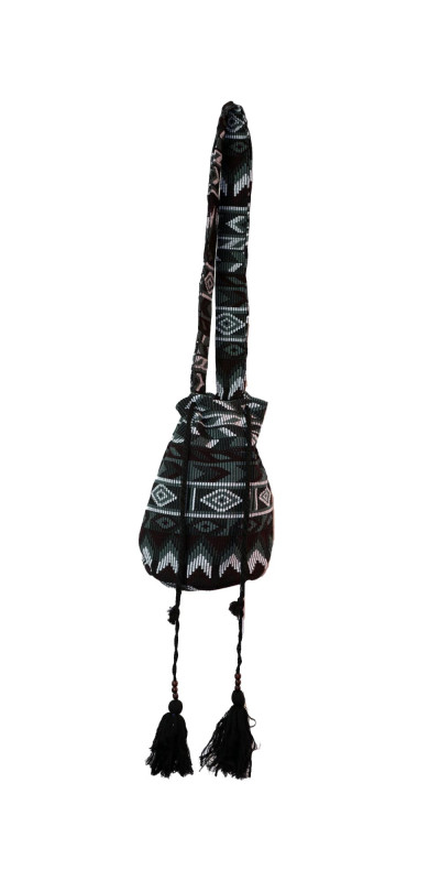 Bucket Bag Grey/Black/Burgundy