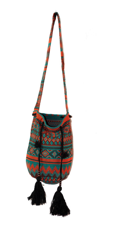 Bucket Bag Turquoise/Orange