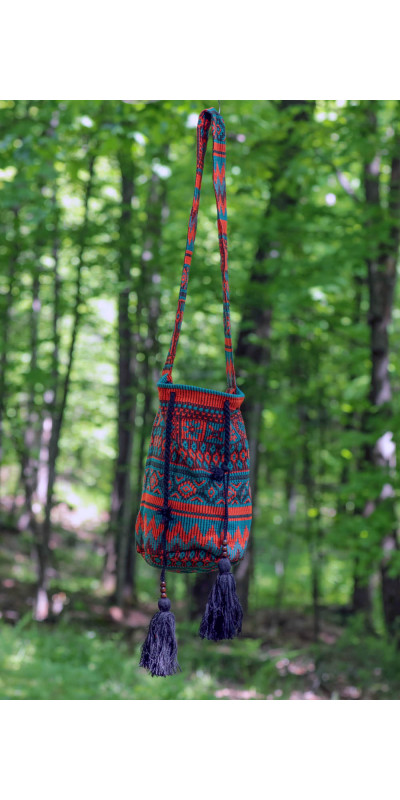Bucket Bag Turquoise/Orange