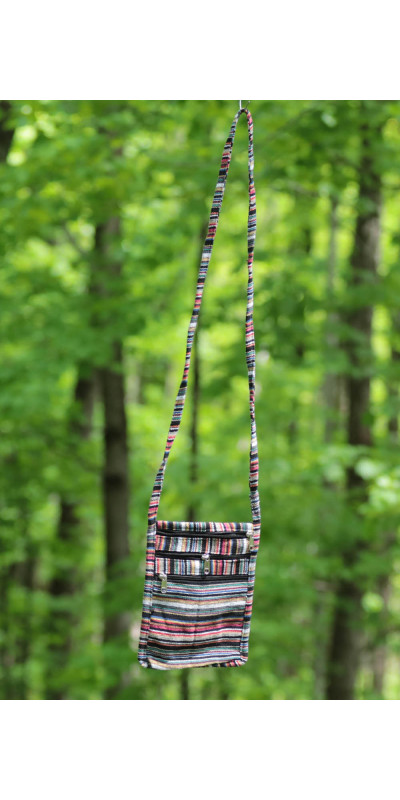 Passport Pouch Purse Bag - Pink/Grey/Black