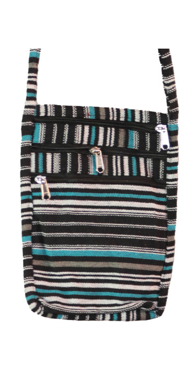 Passport Pouch Purse Bag - Blue/Grey/Black