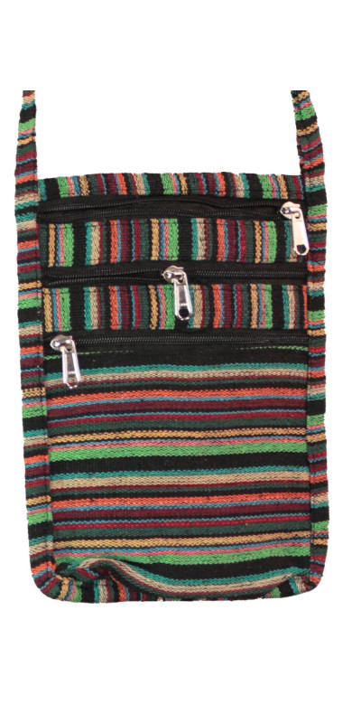 Passport Pouch Purse Bag - Green/Black/Red