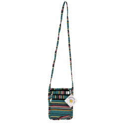 Passport Pouch Purse Bag - Turquoise/Purple