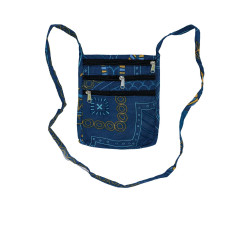 Passport Pouch Purse Bag - Blue Hamsa