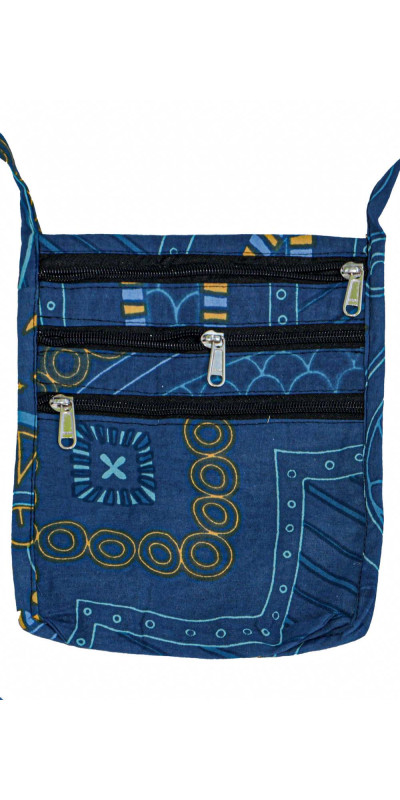 Passport Pouch Purse Bag - Blue Hamsa