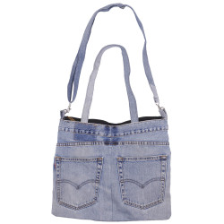 Denim Jean Shoulder Handbags Butt Bags Made from Upcycled Jean Pants
