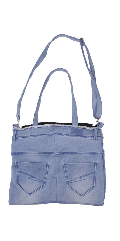 Denim Jean Shoulder Handbags Butt Bags Made from Upcycled Jean Pants