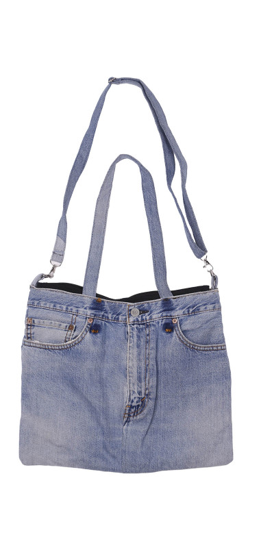 Denim Jean Shoulder Handbags Butt Bags Made from Upcycled Jean Pants
