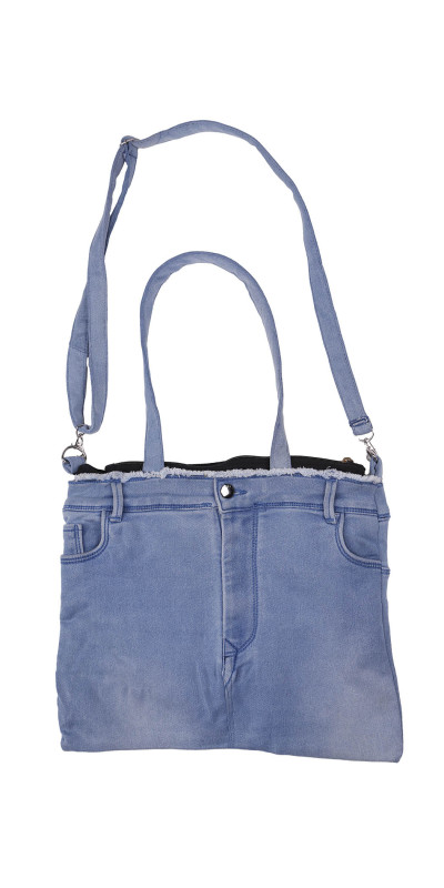 Denim Jean Shoulder Handbags Butt Bags Made from Upcycled Jean Pants