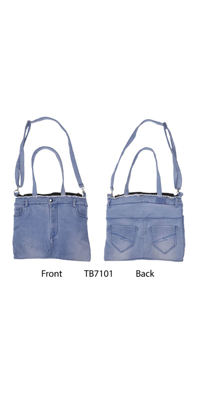 Denim Jean Shoulder Handbags Butt Bags Made from Upcycled Jean Pants