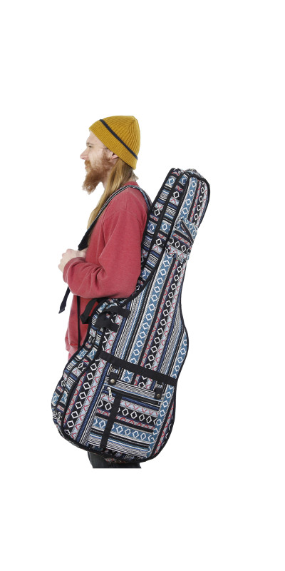 Woven Guitar Case Padded Gig Bag - Blue & Black