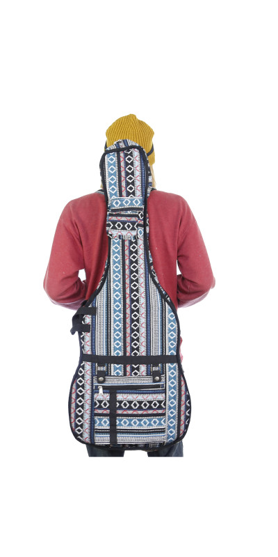 Woven Guitar Case Padded Gig Bag - Blue & Black